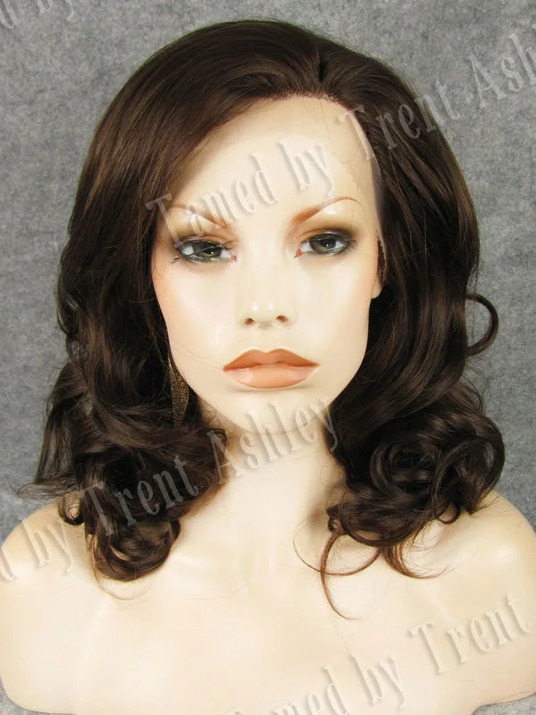 Medium - length wig with a pre - plucked hairline for a more natural lookEMILY MOCHA