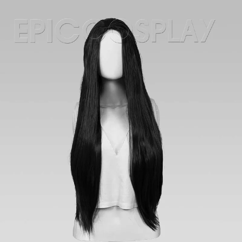 Long - length wig with a silk - base cap for a comfortable and smooth feelEros - Black Wig