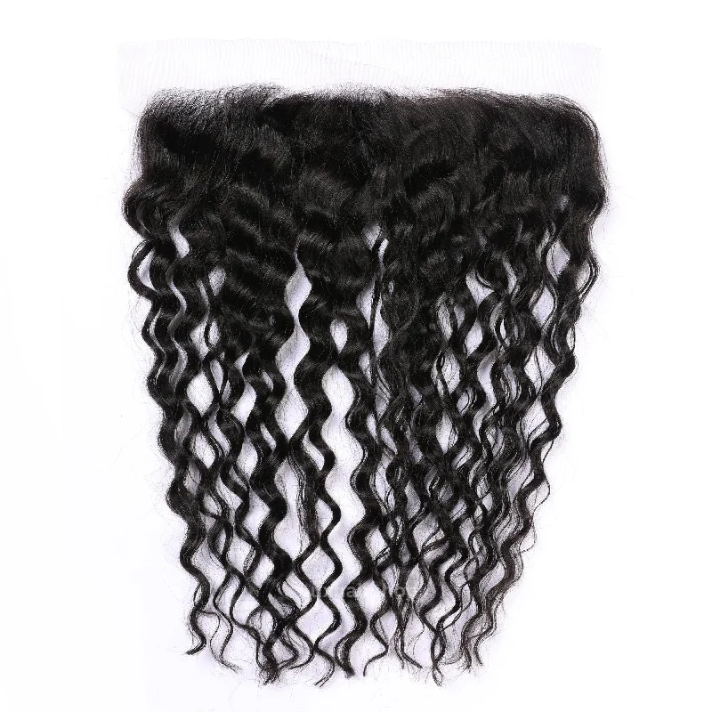 Medium - length wig with a side - part for a more flattering lookFrontal-Peruvian hair-Italy Curl