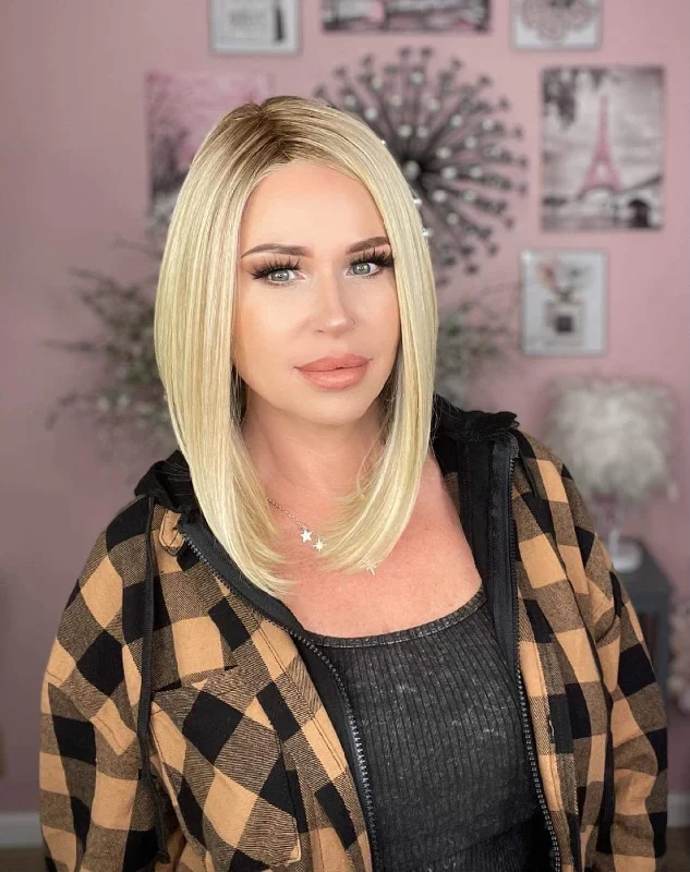 Medium - length wig with a heat - resistant formula for easy styling at homeGemini Champagne Blonde Final Sale 50% OFF NO CODE NEEDED