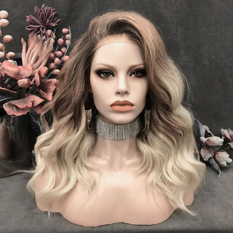 Medium - length wig with a natural - looking root for a more realistic lookHARPER PEARL BLONDE