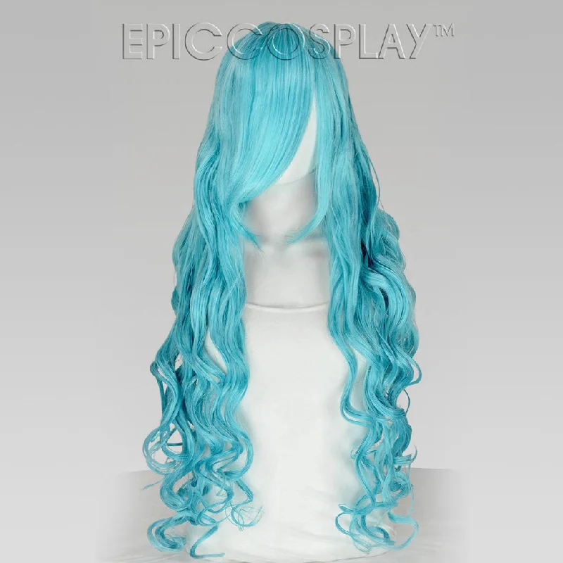 Long - length wig with a middle - part for a classic and elegant styleHera - Anime Blue Mix Wig