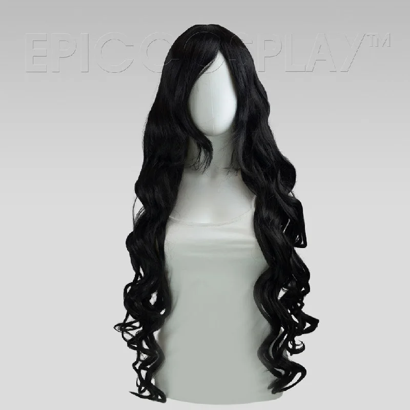 Long - length wig with a wispy fringe for a soft and feminine lookHera - Black Wig