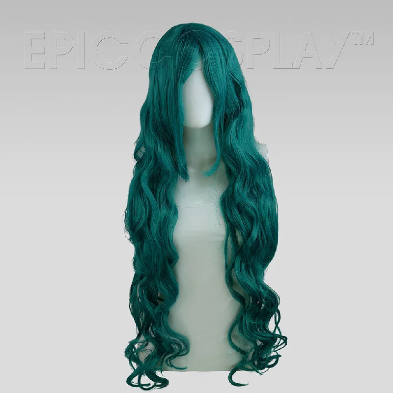 Long - length wig with a curly texture for a bold and stylish choiceHera - Emerald Green Wig