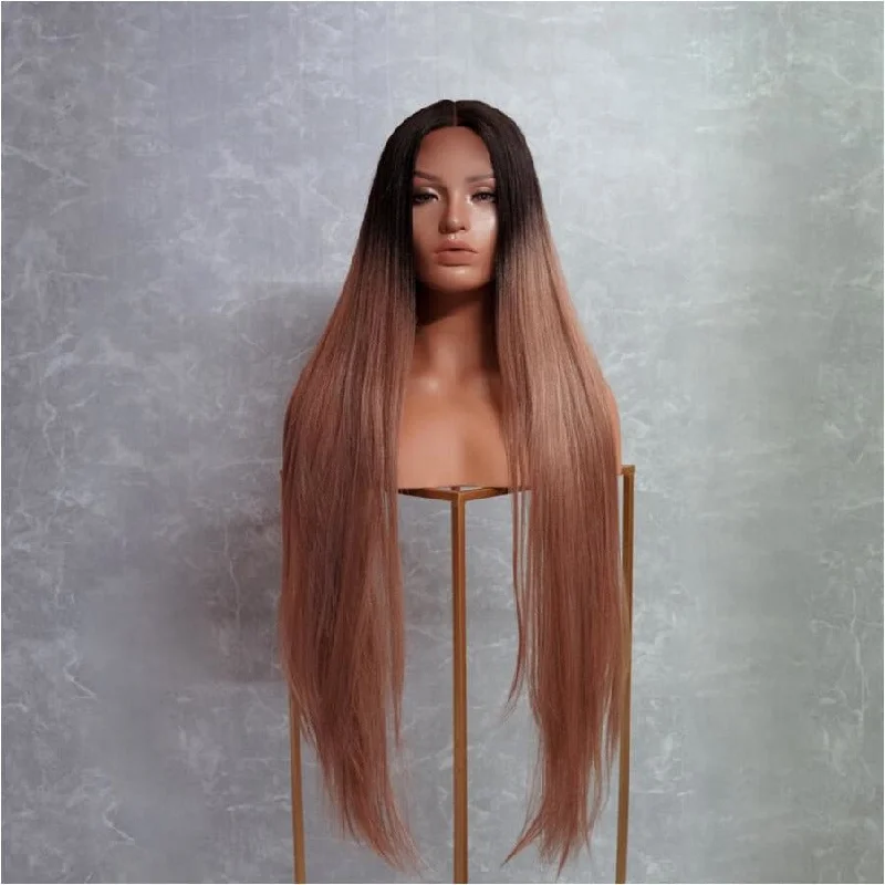 Long - length wig with a side - part for a more flattering lookISABELLE Brown 30" Lace Front Wig