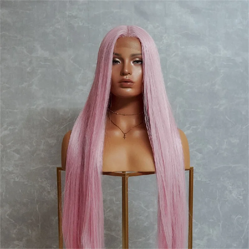 Long - length wig with a 220 - density for an extra - full appearanceISABELLE Pink 30" Lace Front Wig