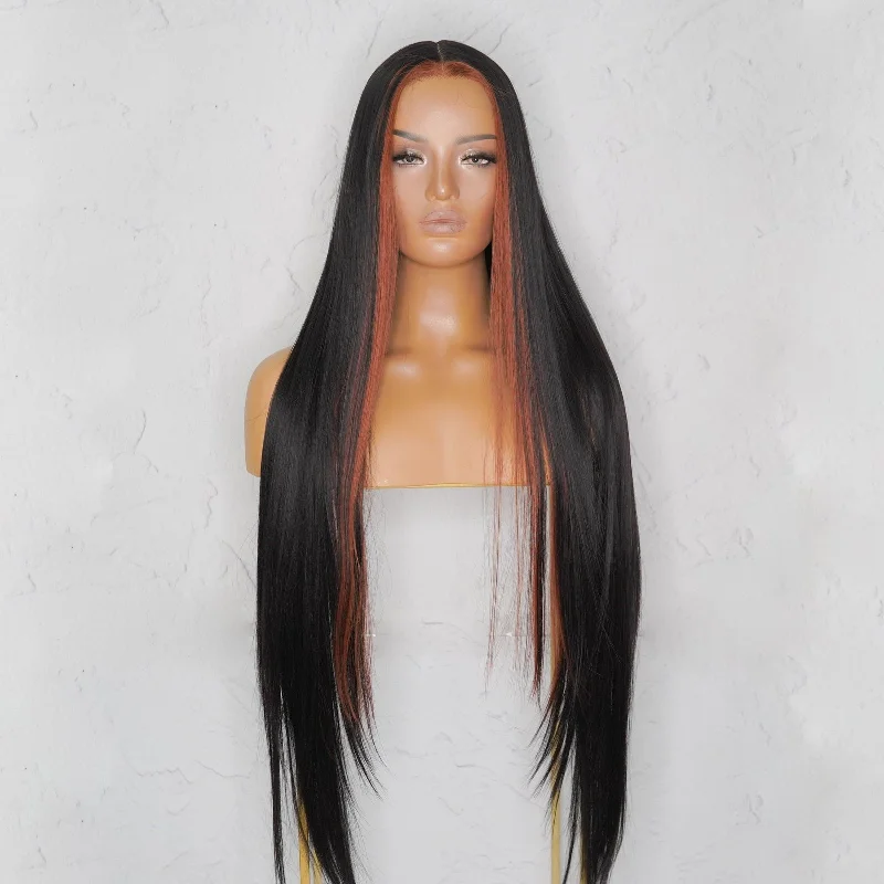 Long - length wig with a heat - resistant formula for easy styling at homeISABELLE Spice 30" Lace Front Wig