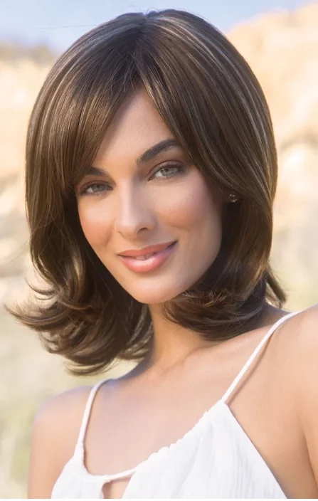 Medium - length wig with a pre - plucked hairline for a more natural lookLevy Wig by Amore