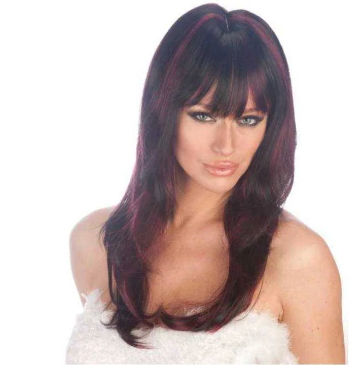 Medium - length wig with a wispy fringe for a soft and feminine lookLinda B Synthetic Wig