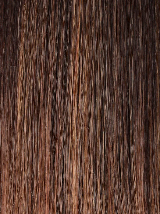 **S6-30A27RO | Autumn | Brown roots to mid-length. Med Natural Red & Med Red-Gold Blonde Blend mid-length to ends