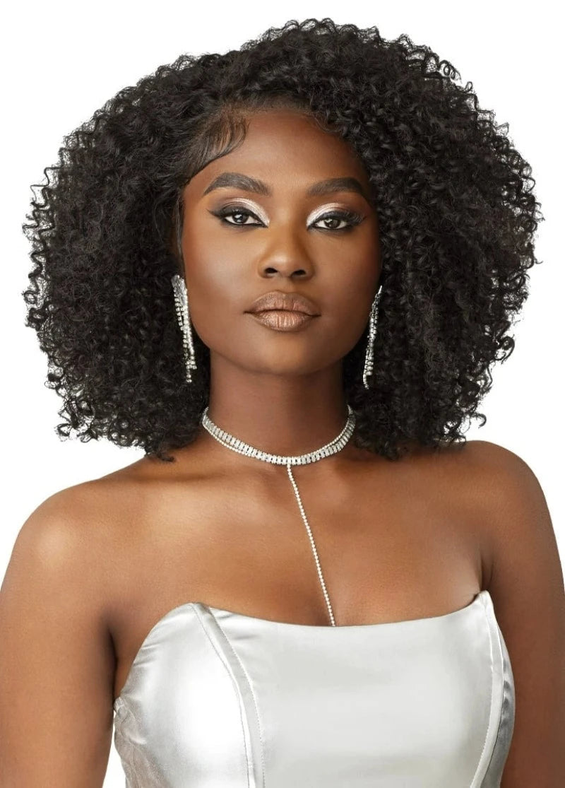 Adjustable - cap medium - length wig for a comfortable fitOutre Melted Hairline Swirlista Glueless 5" Deep C-Shape Parting HD Lace Front Wig SWIRL 110