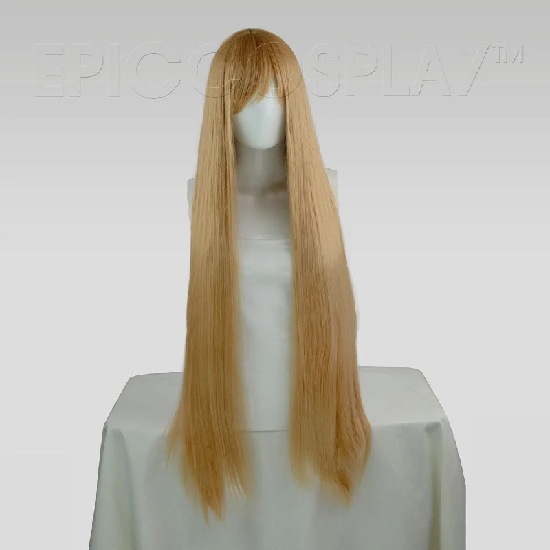 Long - length wig with a pre - bleached knot for a natural - looking scalpPersephone - Caramel Brown Wig