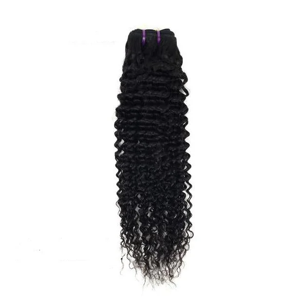 Medium - length wig with a curly fringe for a playful and youthful vibePeruvian Human Hair Weft Black Color Yaki Curl