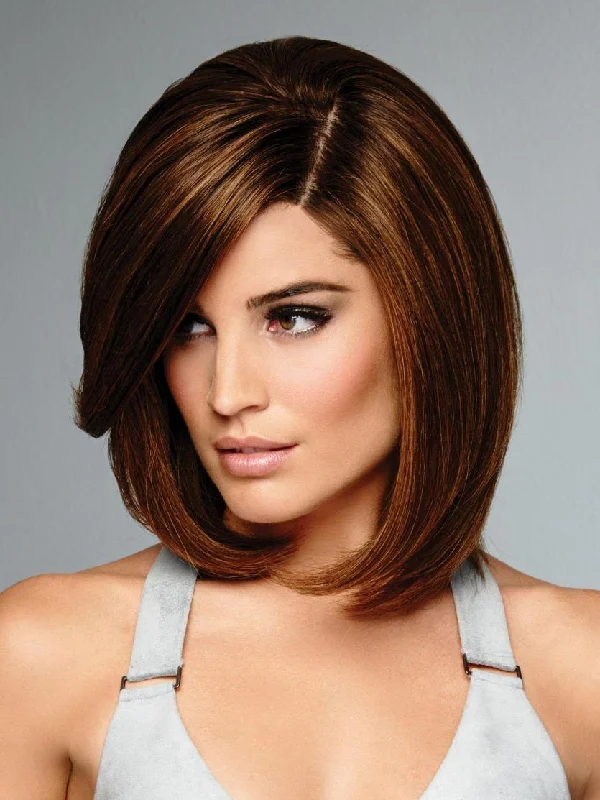 Medium - length wig with a straight texture for a sleek and modern lookSavior Faire : Lace Front  Hand-Tied Human Hair Wig