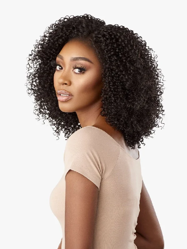 Human - hair medium - length wig for a natural and luxurious feelSensationnel Curls Kinks & Co Synthetic Hair 13x6 Glueless HD Lace Wig  KINKY COILY 16