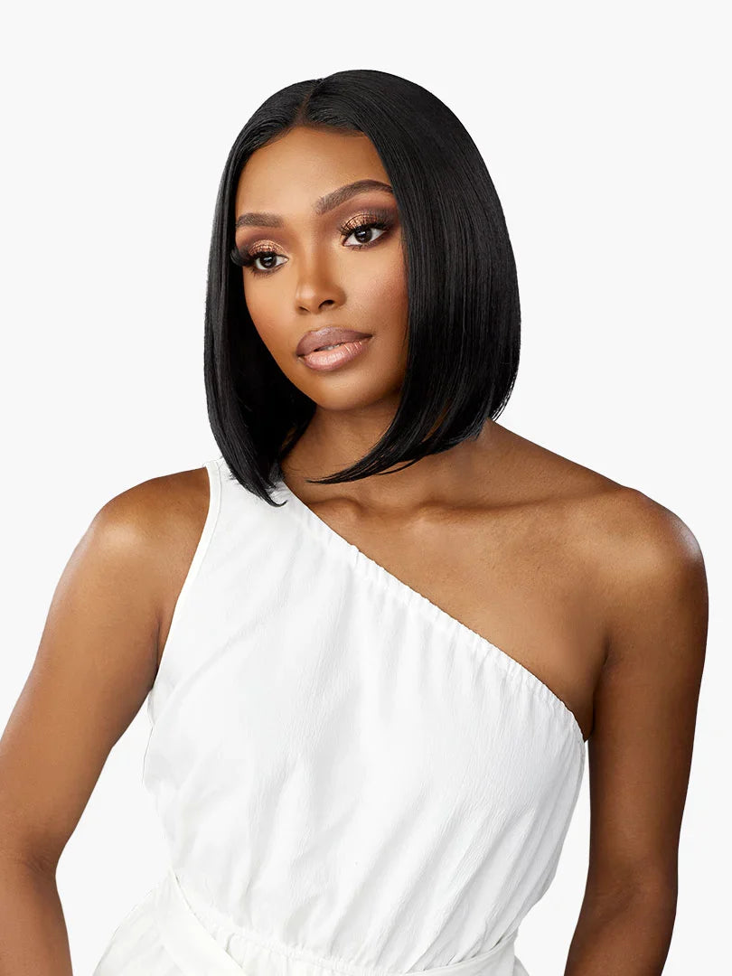 Medium - length wig with a straight texture for a sleek and modern lookSensationnel Dashly Salt n Pepper HD Lace Front Wig SP LACE UNIT 1 (discount applied)