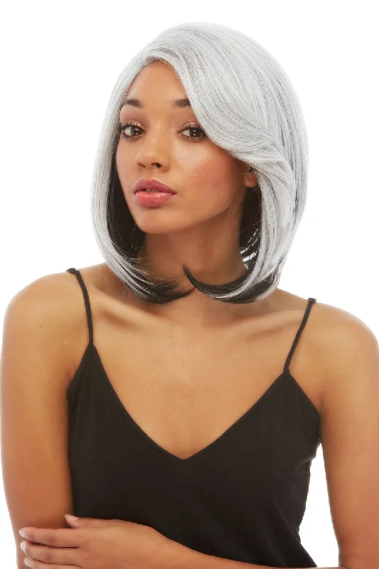 Medium - length wig with a silk - base cap for a comfortable and smooth feelKiora <br>Synthetic Lace Front Wig