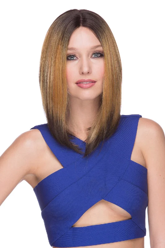 Human - hair medium - length wig for a natural and luxurious feelLibby <br>Synthetic Lace Front Wig