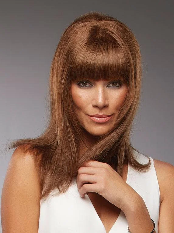 Medium - length wig with a silk - base cap for a comfortable and smooth feelSienna : Lace Front Remy Human hair wig