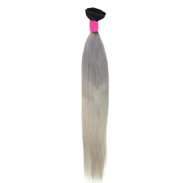 Medium - length wig with a honey - blonde color for a warm and sunny appearancePeruvian Human Hair Weft Grey Color Straight Bundles