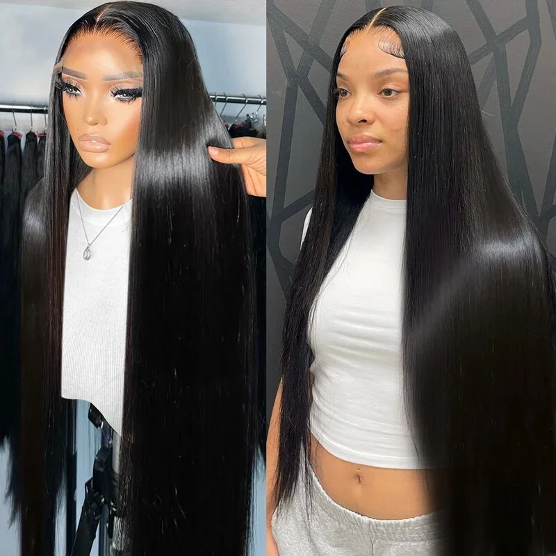 Medium - length wig with a silk - base cap for a comfortable and smooth feel5x5 HD Lace Closure Wig Straight Human Hair Wig Invisible Real Lace Wig