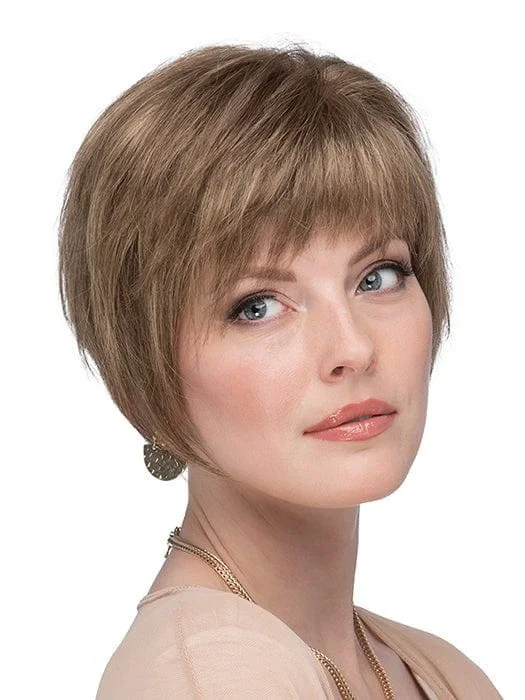 Medium - length wig in a jet - black color for a classic appearanceVivid French 6"